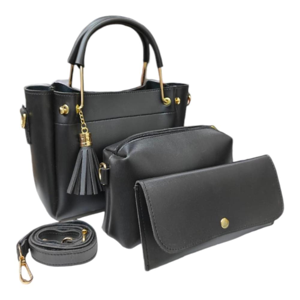 Sophisticated Women's PU Leather Handbag Set – Elegant & Versatile 3-Piece Collection - NOBLEGLEAM